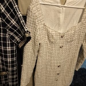 Chic Tweed Button-Up Dress